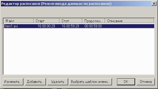 Рис. 35. Редактор расписания