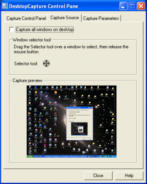 Панель Capture Source приложения DesktopCapture.exe
