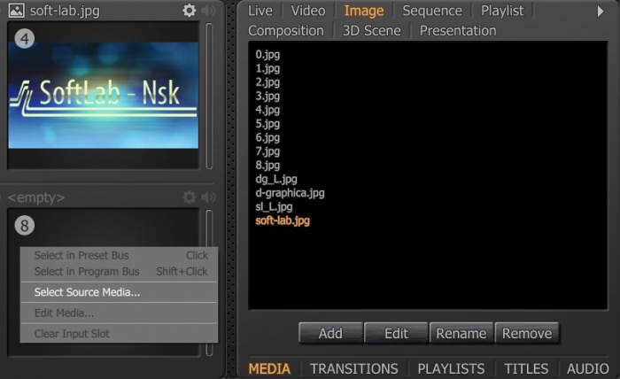 Picture 5. Selection of media-object